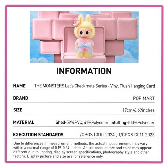Labubu Let’s Checkmate Series - The Monsters Vinyl Plush Hanging Card - Picture 10 of 14